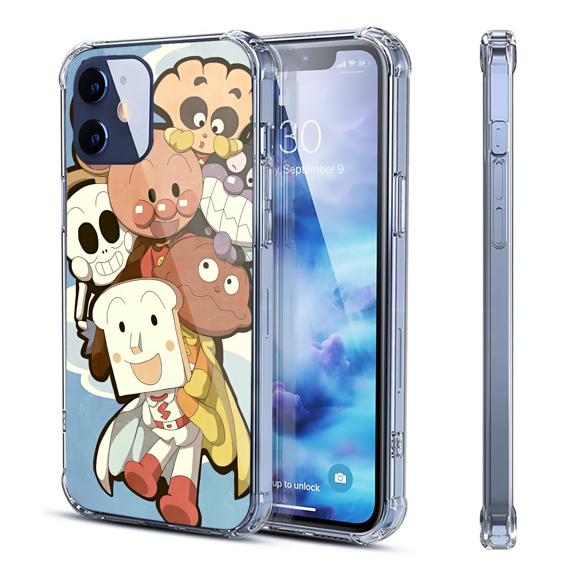 （画像用） アンパンマン Anpanman 【iPhone 12シリーズ対応】透明スマホケース（クリアソフトケース）